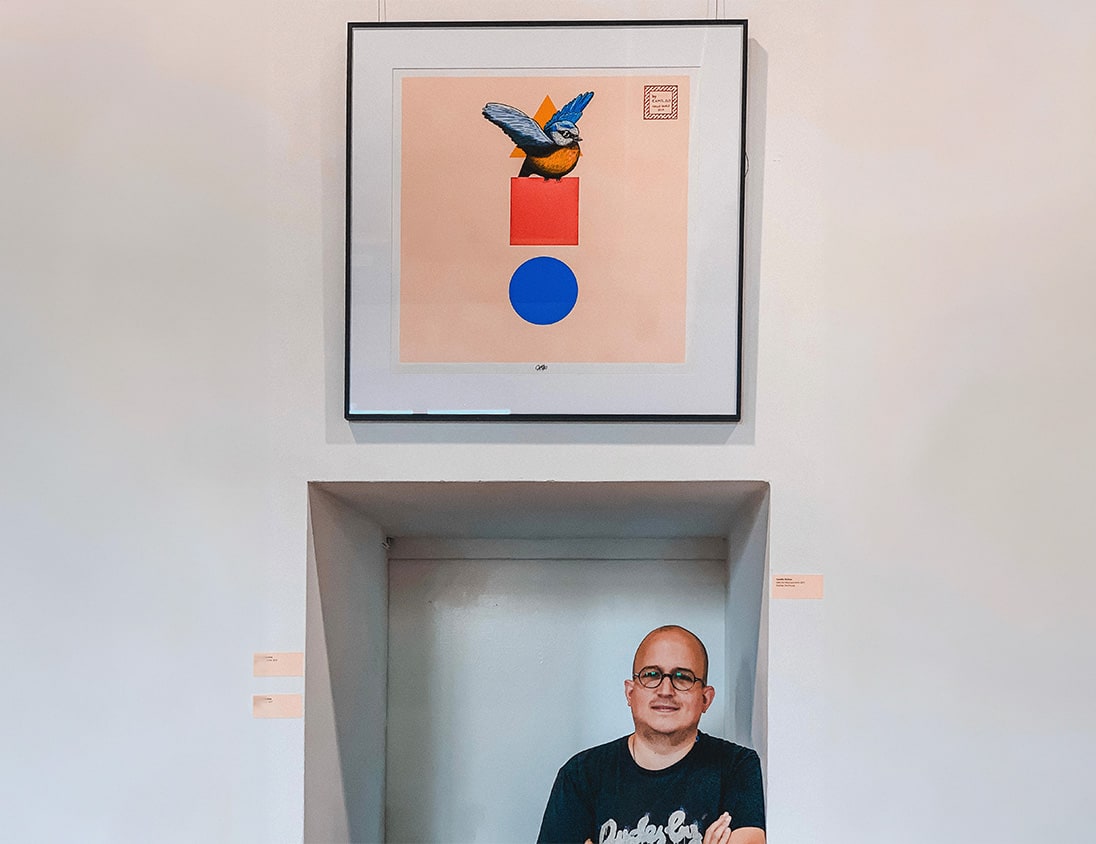 Kunst zum Ausleihen - "Gelb-Rot-Blauhausmeise"