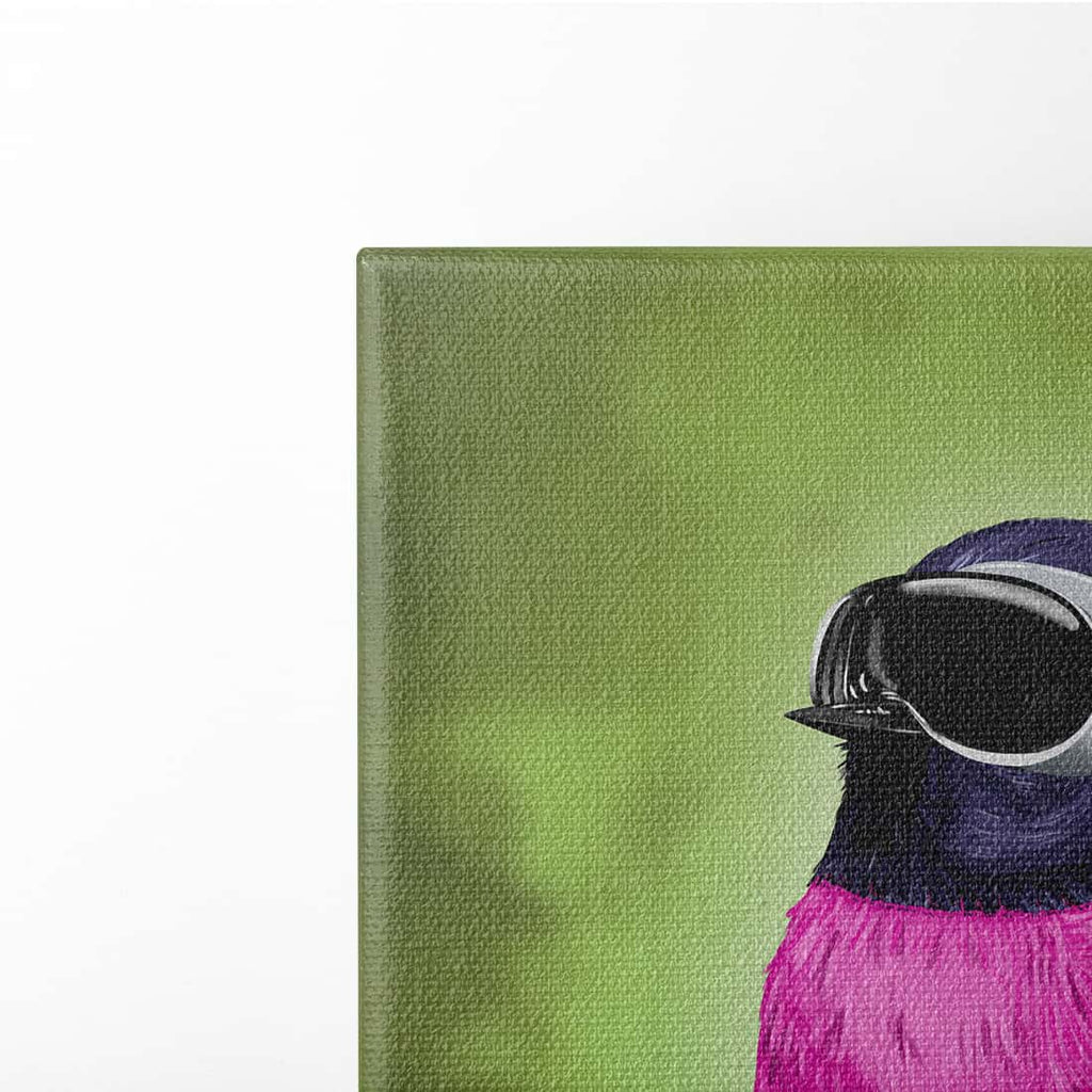 "Besser als die Realität" - Rosenbrust-Schnäpper (Leinwand)