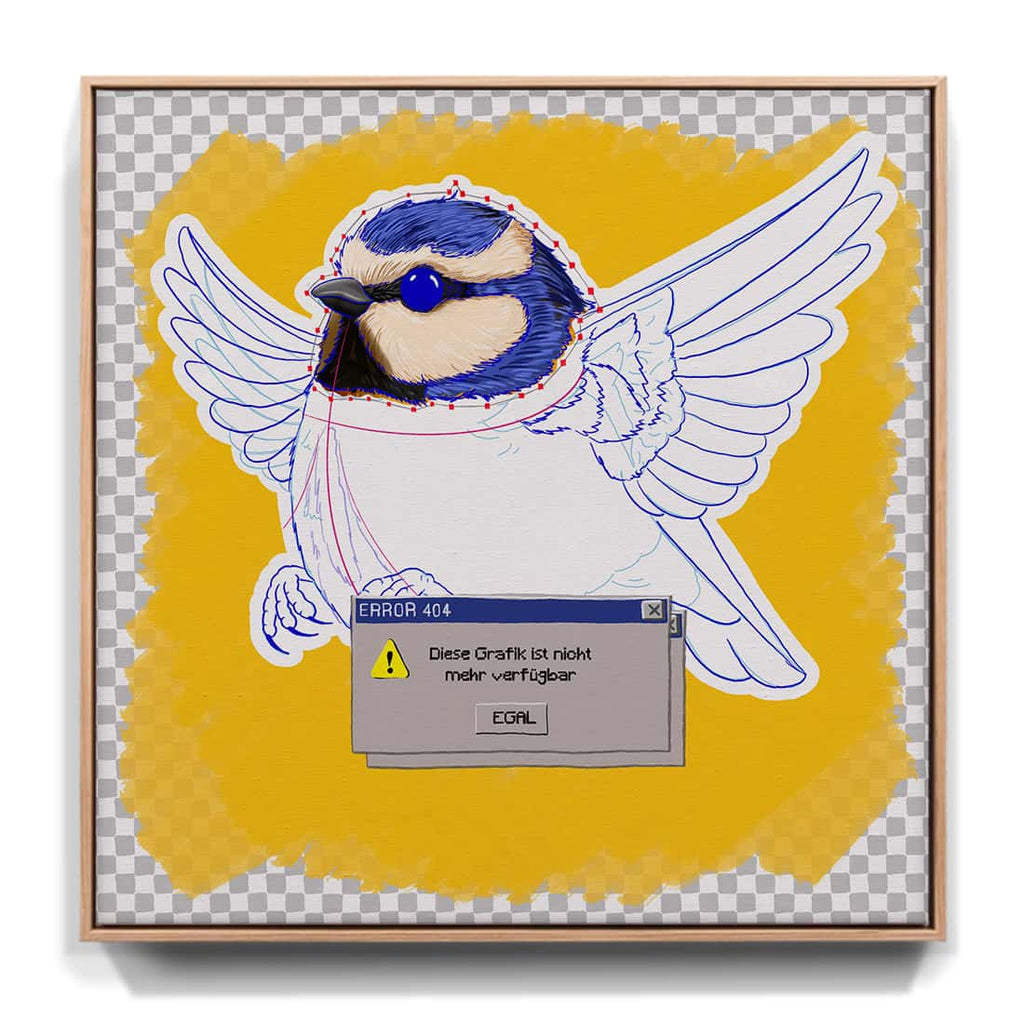 "Digitaler Wahnsinn" - Kardinal (Leinwand)