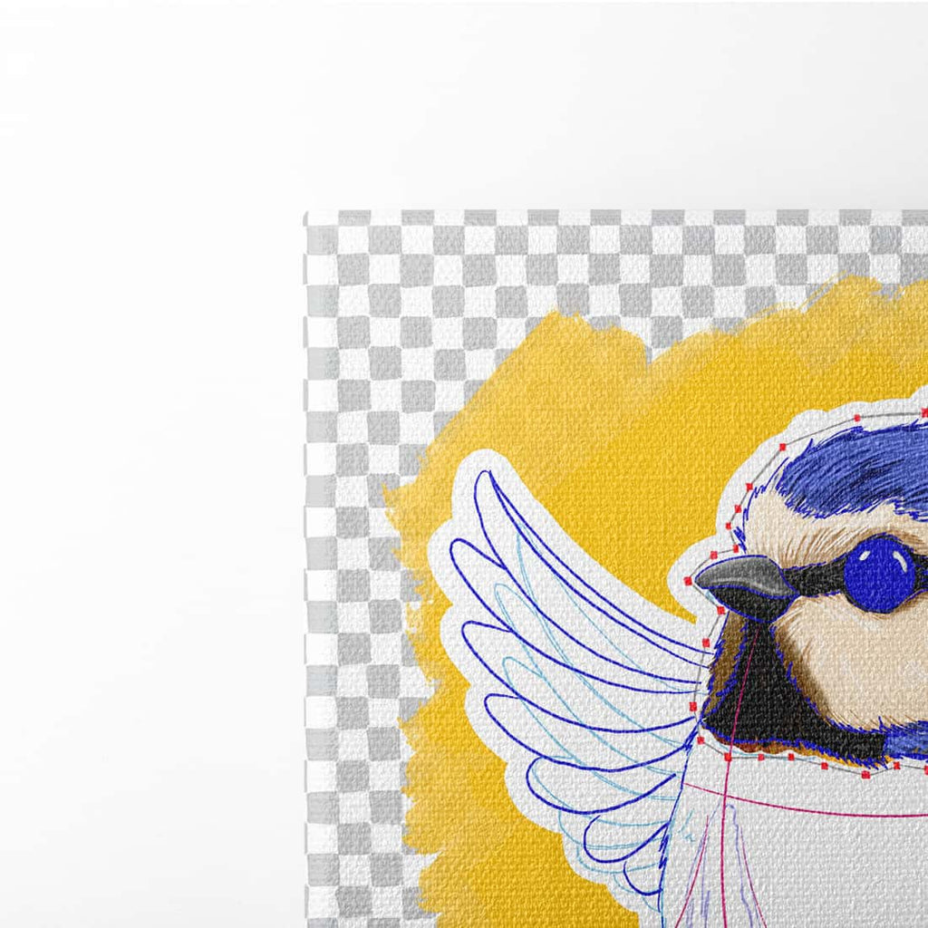 "Digitaler Wahnsinn" - Kardinal (Leinwand)