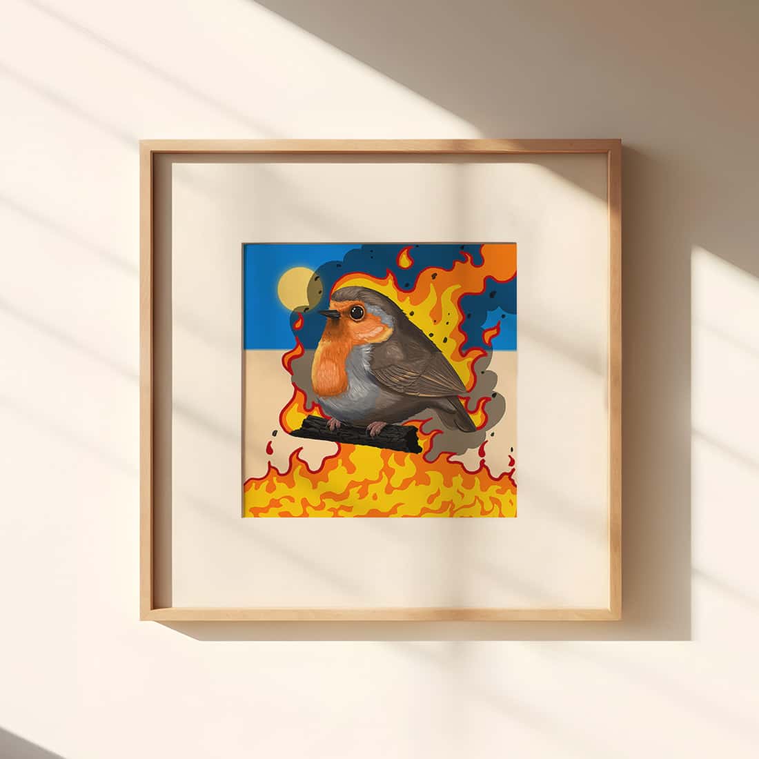 "Auf heißen Kohlen sitzen" - Rotkehlchen