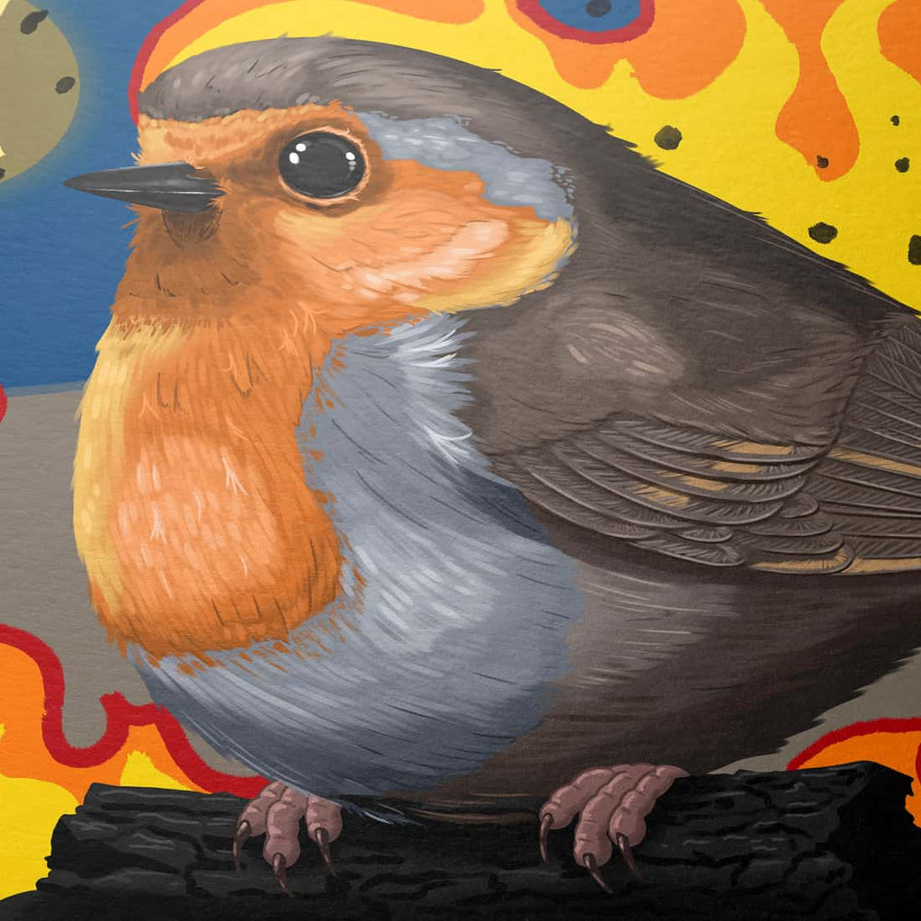 "Auf heißen Kohlen sitzen" - Rotkehlchen